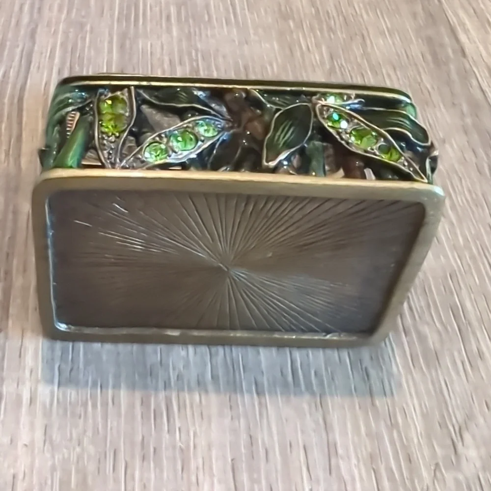 Bamboo Rhinestone Decorative Trinket Boxes Set Of 2